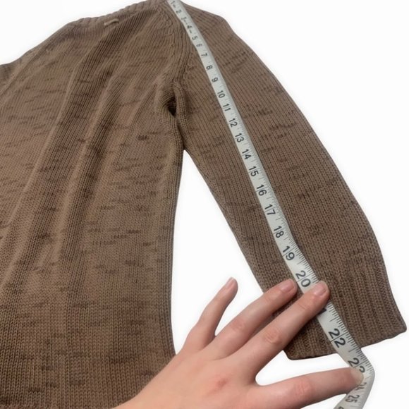 • Columbia Sweater Button Front Kangaroo Pocket 3/4 Sleeve Brown sw - Picture 7 of 9